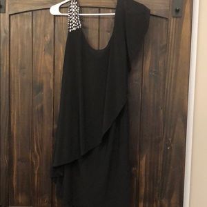 Dressy Shoulder Black Dress